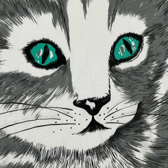 1990s Variety All Over Cat Face Tee - Picture 5 of 6